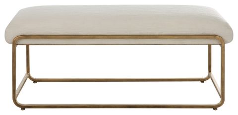 20&Quot; Simple Metal Upholstered Bench - Contemporary - Upholstered Benches ... intended for Uttermost - 23843 - Bench - Swale - Brushed Brass